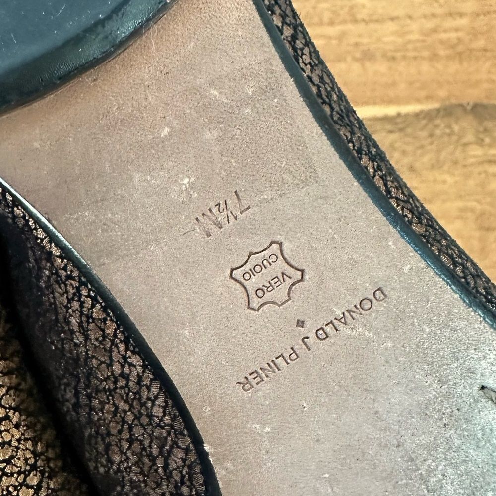 Donald J. Pliner Gracie Ballet Flat Knot Metallic Bronze Black - Picture 6 of 7